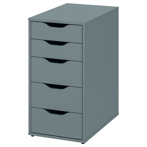 ALEX - Drawer unit, grey-turquoise, 36x70 cm