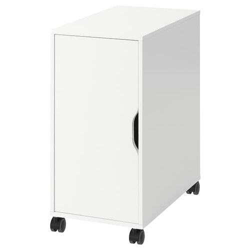 ALEX - Storage unit on castors, white/black, 36x76 cm