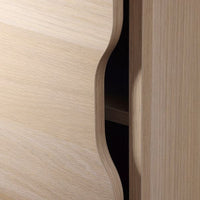 ALEX - Storage unit on castors, white stained oak effect/black, 36x76 cm - best price from Maltashopper.com 99541952