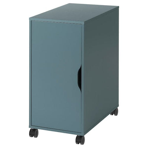 ALEX - Storage unit on castors, grey-turquoise/black, 36x76 cm