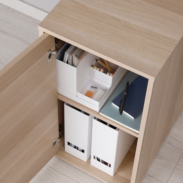 ALEX - Storage unit, white stained/oak effect, 36x70 cm - best price from Maltashopper.com 50563790