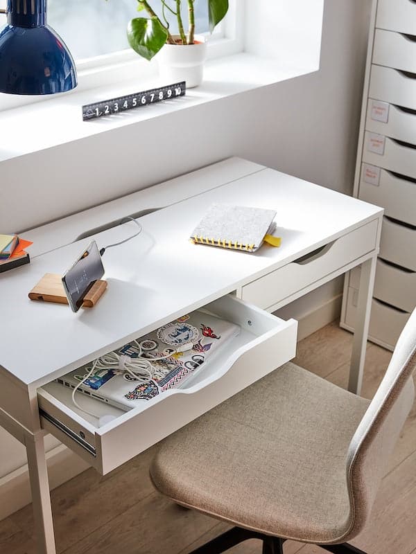 ALEX - Desk, white, 100x48 cm - best price from Maltashopper.com 10473555
