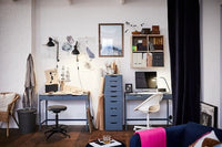 ALEX - Desk, grey-turquoise, 100x48 cm - best price from Maltashopper.com 20483808
