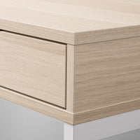 ALEX - Desk, white stained/oak effect, 100x48 cm - best price from Maltashopper.com 50473558