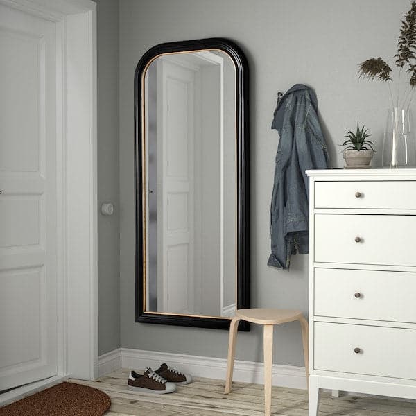 ALMARÖD - Mirror, black, 75x170 cm
