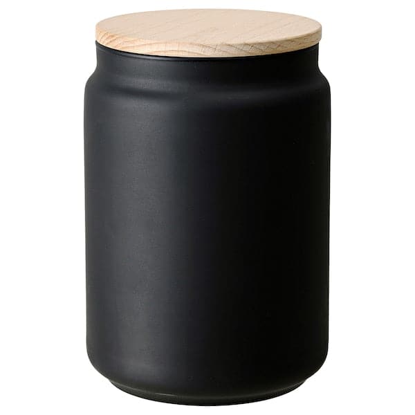 ALUNROT - Scented candle in glass with lid, sweet hay/black, 100 hr - best price from Maltashopper.com 60548087