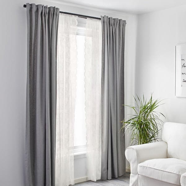 ALVINE SPETS Mesh curtains, 1 pair - dirty white 145x300 cm , 145x300 cm - Premium Curtains & Drapes from Ikea - Just €25.99! Shop now at Maltashopper.com