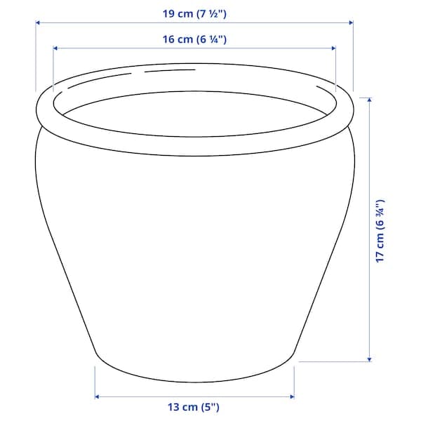 AMBRARÖNN - Plant pot, in/outdoor/white, 15 cm - best price from Maltashopper.com 40559492