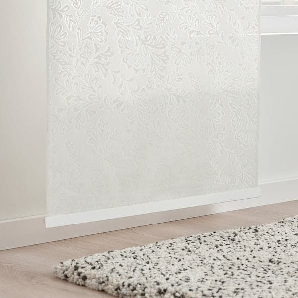 AMPELSÄV - Panel curtain, light grey-beige/leaves , - best price from Maltashopper.com 00530392