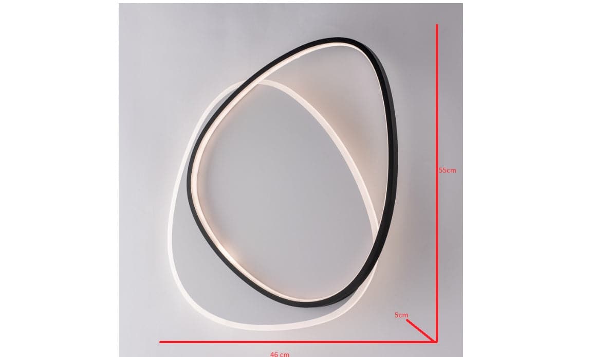 AMY ALUMINIUM CEILING LAMP WHITE AND BLACK 45X55X5CM LED 52W CCT - best price from Maltashopper.com BR420007474