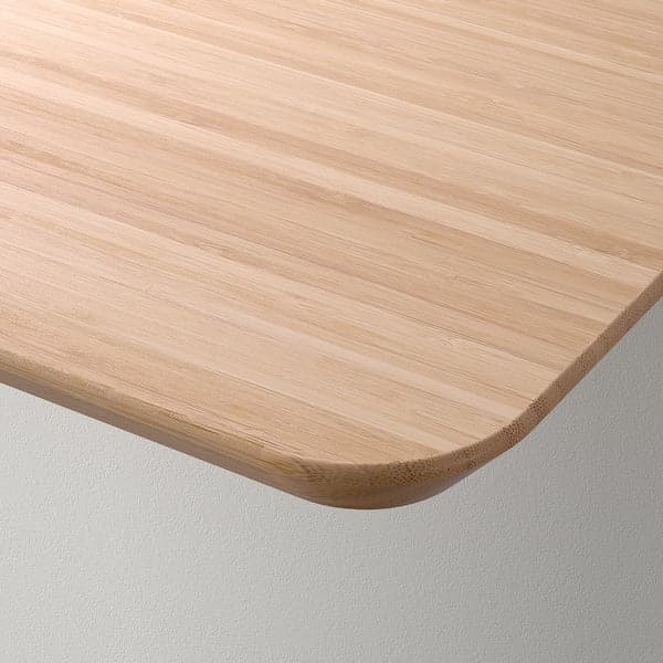 Ikea ANFALLARE / ADILS - Desk, bamboo/white, 140x65 cm