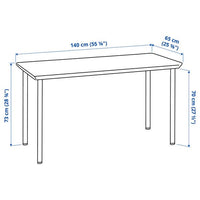 ANFALLARE / ADILS - Desk, bamboo/black, 140x65 cm - best price from Maltashopper.com 39417696