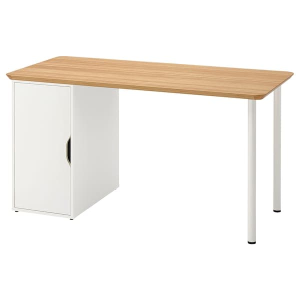 ANFALLARE / ALEX - Desk, bamboo/white, 140x65 cm