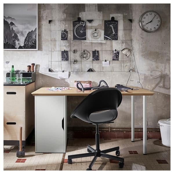 ANFALLARE / ALEX - Desk, bamboo/white, 140x65 cm - best price from Maltashopper.com 59521668