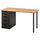 ANFALLARE / ALEX Desk - bamboo/black-brown 140x65 cm , 140x65 cm