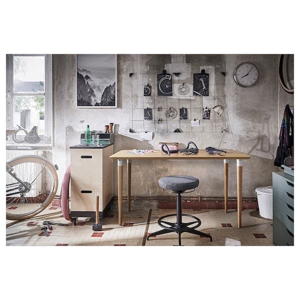 Ikea ANFALLARE / HILVER - Desk, bamboo, 140x65 cm