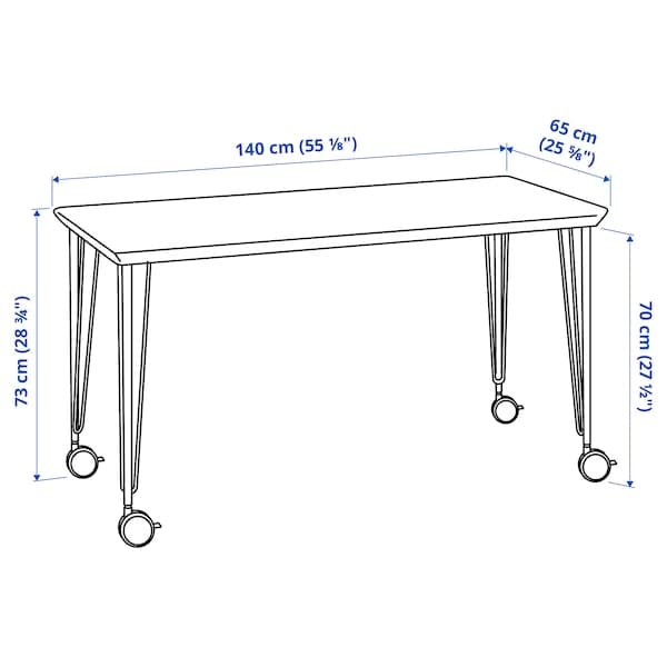 ANFALLARE / KRILLE - Desk, bamboo/black, 140x65 cm - best price from Maltashopper.com 89509995