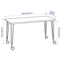 ANFALLARE / KRILLE - Desk, bamboo/black, 140x65 cm - best price from Maltashopper.com 89509995