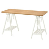 ANFALLARE / MITTBACK desk, bamboo white, 140x65 cm