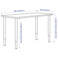 ANFALLARE / OLOV - Desk, bamboo/black, 140x65 cm - best price from Maltashopper.com 59417704