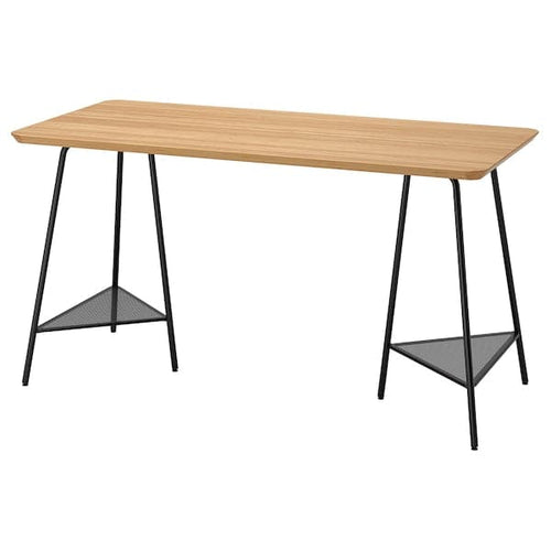 ANFALLARE / TILLSLAG - Desk, bamboo/black, 140x65 cm