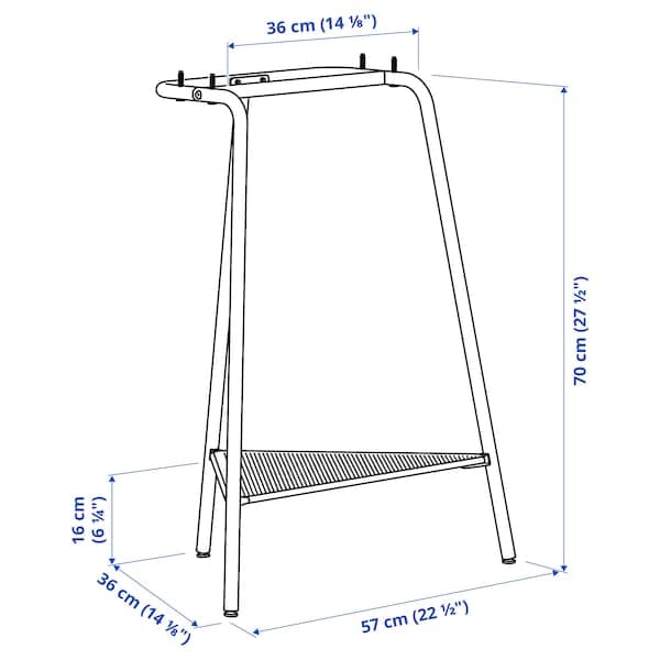 ANFALLARE / TILLSLAG - Desk, bamboo/black, 140x65 cm - best price from Maltashopper.com 59417737