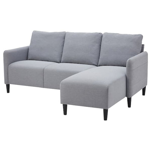 ANGERSBY - 3-seater sofa with chaise-longue/Knisa light grey ,