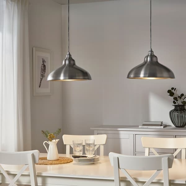ANKARSPEL - Pendant lamp, pewter effect, 38 cm - best price from Maltashopper.com 10490084