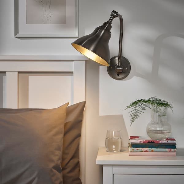ANKARSPEL - Wall lamp, wired-in installation, pewter effect - best price from Maltashopper.com 60494353