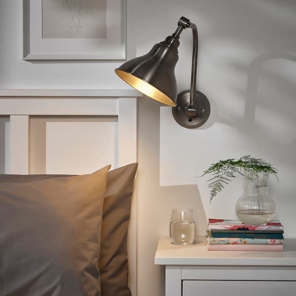 Ikea ANKARSPEL - Wall lamp, wired-in installation, pewter effect