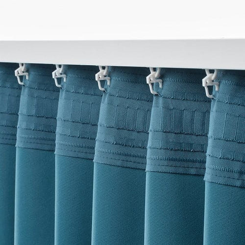 ANNAKAJSA Semi-darkening curtains, 1 pair - blue 145x300 cm