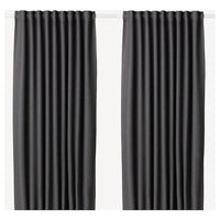 ANNAKAJSA Semi-darkening curtains, 1 pair - gray 145x300 cm , - best price from Maltashopper.com 00390240