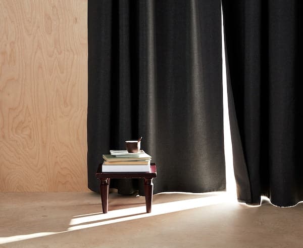 ANNAKAJSA Semi-darkening curtains, 1 pair - gray 145x300 cm , - best price from Maltashopper.com 00390240