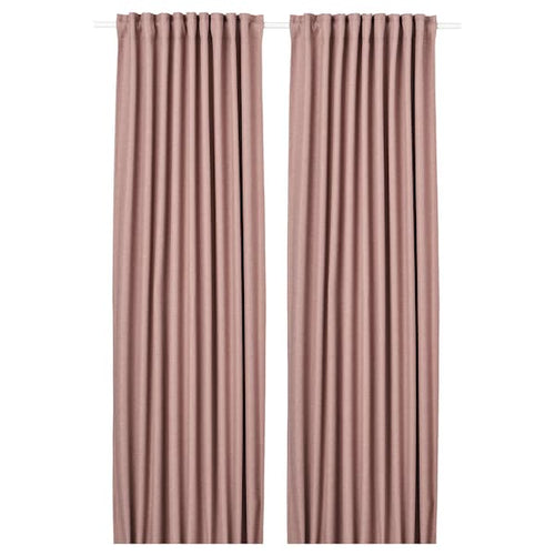 ANNAKAJSA Semi-darkening curtains, 1 pair - pink 145x300 cm