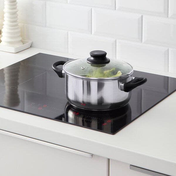 ANNONS - Pot with lid, glass/stainless steel, 2.8 l - best price from Maltashopper.com 80298474