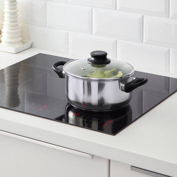 Ikea ANNONS - Pot with lid, glass/stainless steel, 2.8 l