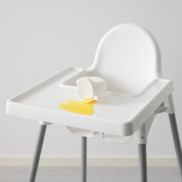 ANTILOP - Highchair with tray, white/silver-colour - best price from Maltashopper.com 29067293