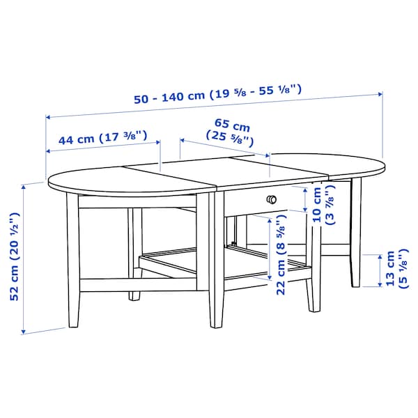 Ikea ARKELSTORP - Coffee table, black, 65x140x52 cm
