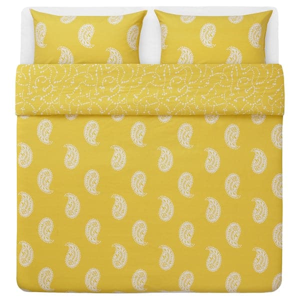 AROMATISK - Duvet cover and 2 pillowcases, yellow, , 240x220/50x80 cm - best price from Maltashopper.com 30565002