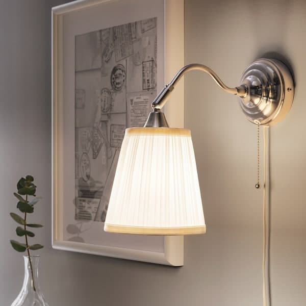 Ikea ÅRSTID Wall lamp - nickel/white ,
