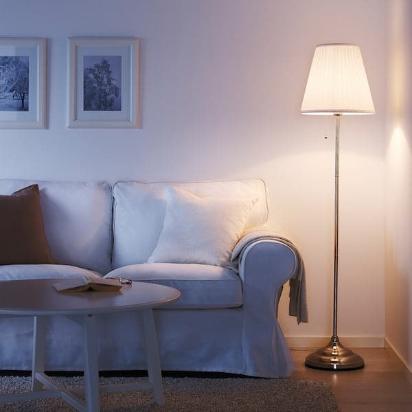 ÅRSTID Floor lamp - nickel-plated/white , - best price from Maltashopper.com 60163862