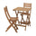 ASKHOLMEN - ASKHOLMEN Table and 2 folding chairs, outdoor, dark brown, 60x62 cm