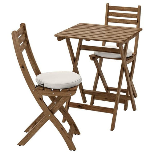 ASKHOLMEN - Folding table/2 chairs, garden, mordant light brown/Frösön/Duvholmen beige ,