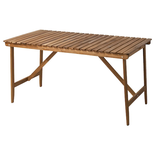 ASKHOLMEN - Table, outdoor, dark brown, 143x75 cm