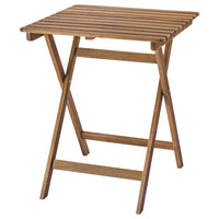ASKHOLMEN - Table, outdoor, foldable dark brown, 60x62 cm
