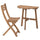 ASKHOLMEN - ASKHOLMEN Table for wall+1 fold chr, outdoor, dark brown, 70x44 cm