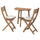 ASKHOLMEN - Wall table/2 folding chairs, dark brown/Frösön/Duvholmen beige,70x44 cm