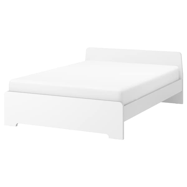 ASKVOLL Bed frame, white / Lindbåden,140x200 cm - best price from Maltashopper.com 89494871