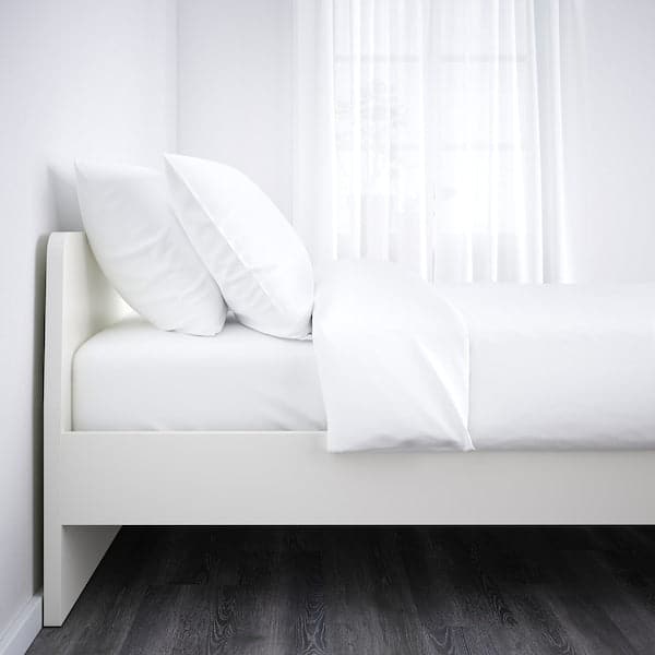 ASKVOLL Bed frame, white / Lindbåden,90x200 cm , - best price from Maltashopper.com 09494870