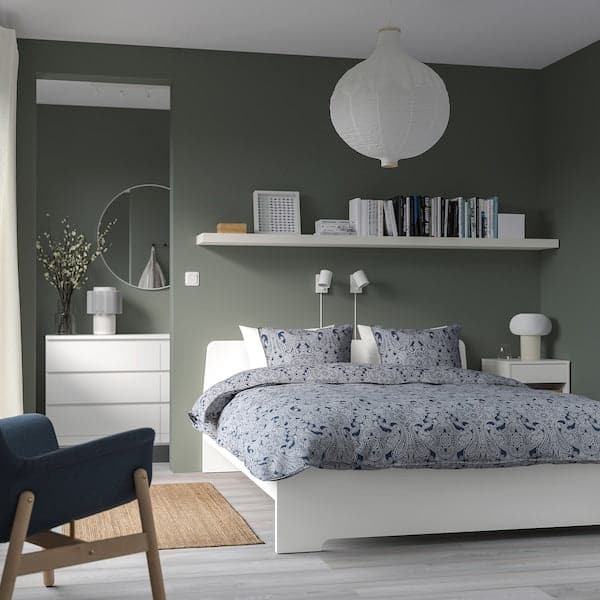 ASKVOLL Bed structure - white/Lönset 140x200 cm , 140x200 cm - best price from Maltashopper.com 39030510